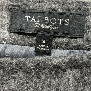 Talbots Charcoal Wool Blend Stylish Above Knee Skirt